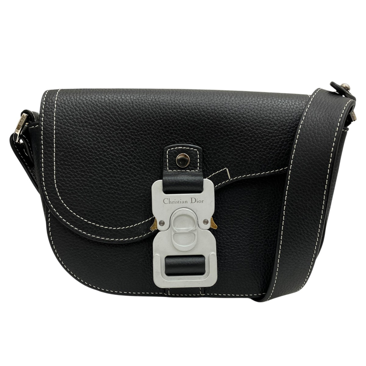 【中古】Christian Dior Saddle Messenger Bag ショルダーバッグ 15-BO-0283 黒いこと 【200526】（ディオール）