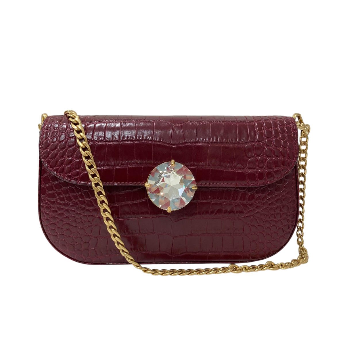 【中古】MIU MIU ビジュー ショルダーバッグ ショルダーバッグ 赤いこと 【200526】（ミュウミュウ）