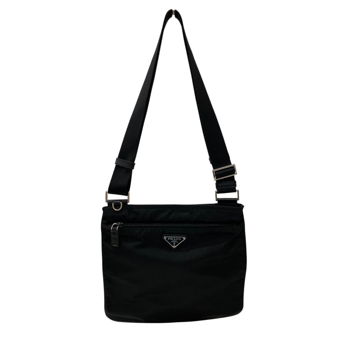 【中古】PRADA ナイロン ショルダーバッグ 黒いこと 【200526】（プラダ）