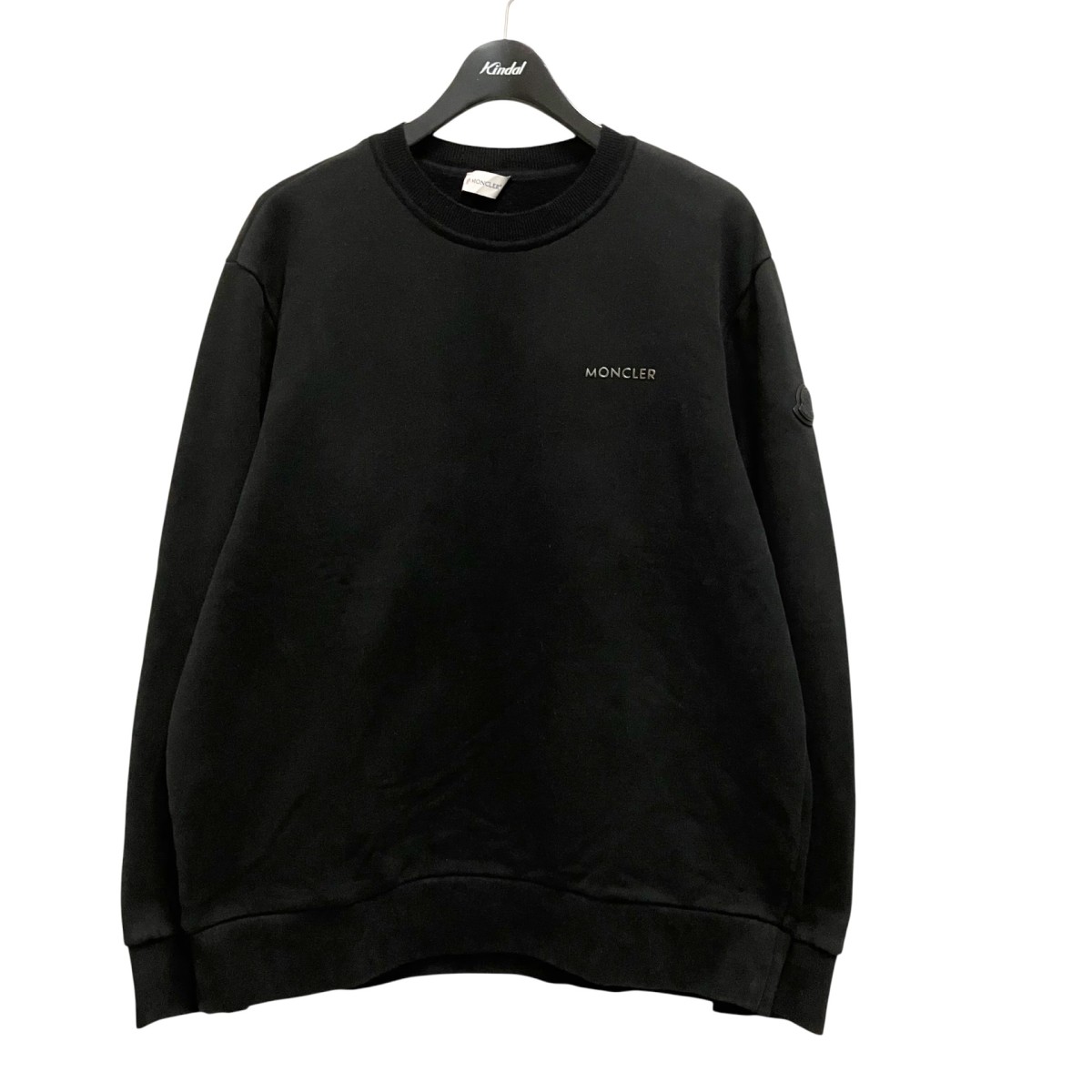 【中古】MONCLER FELPA GIROCOLLO スウェットトレーナー K20918G00073 黒いこと 大きさ：XL 【200526】（モンク軌跡）