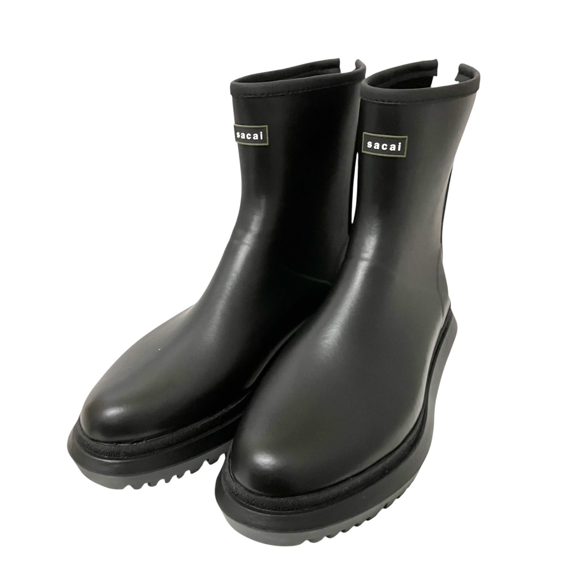 【中古】sacai レインブーツ 25 01013S 黒いこと 大いさ：XL 【200526】（サカイ）