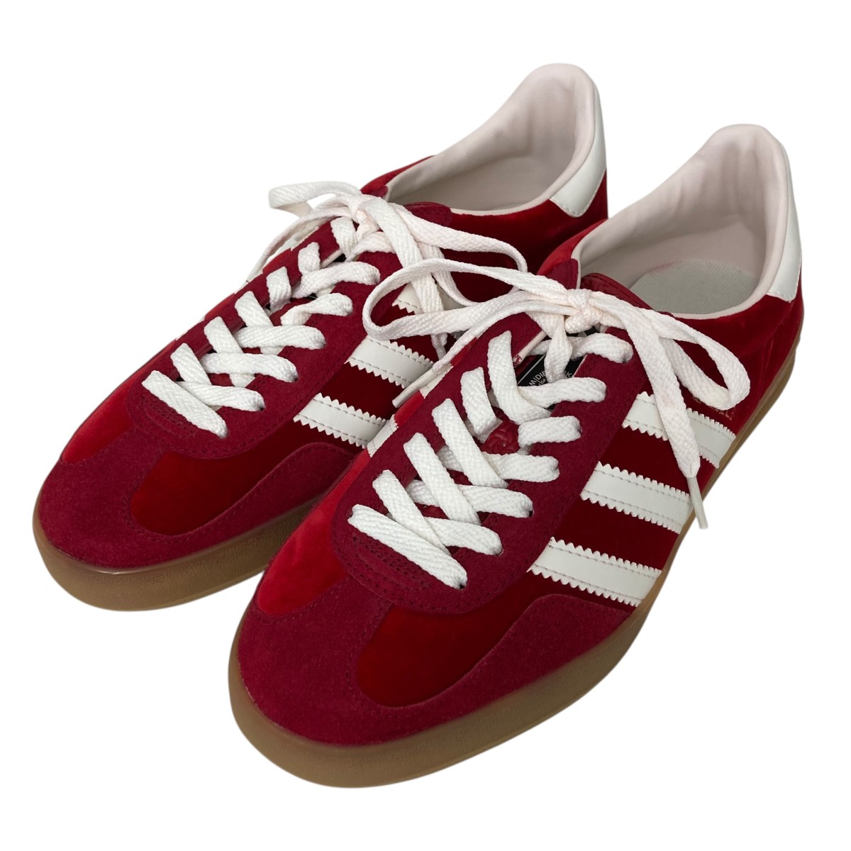 【中古】adidas×GUCCI ガゼル ローカットスニーカー 707848 赤いこと 大きさ：26珊 【200526】（アディダス×グッチ）