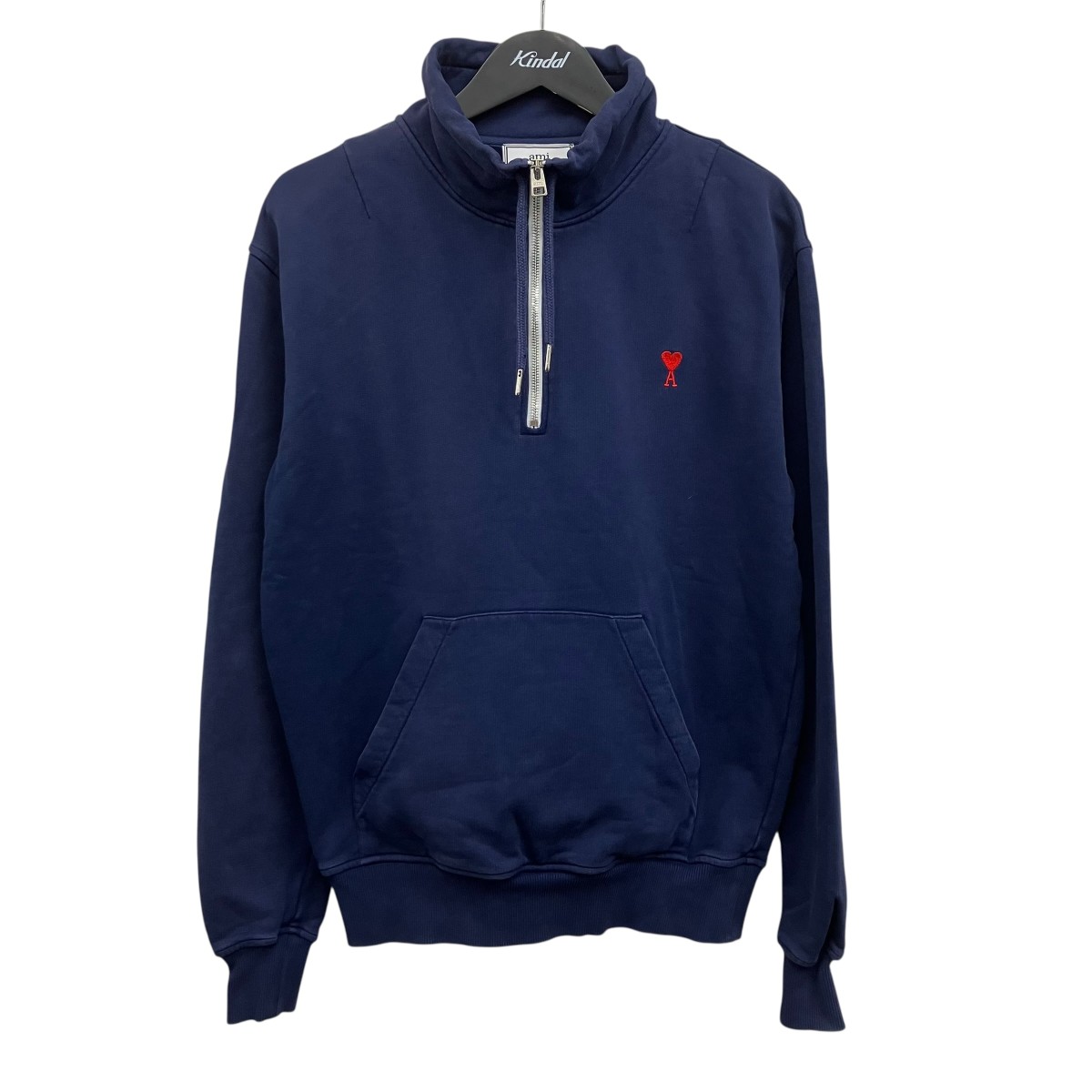 【中古】AMI PARIS ハーフジップスウェット ネイビー サイズ:XS 【200526】(アミパリス)|ブランド古着のカインドオル