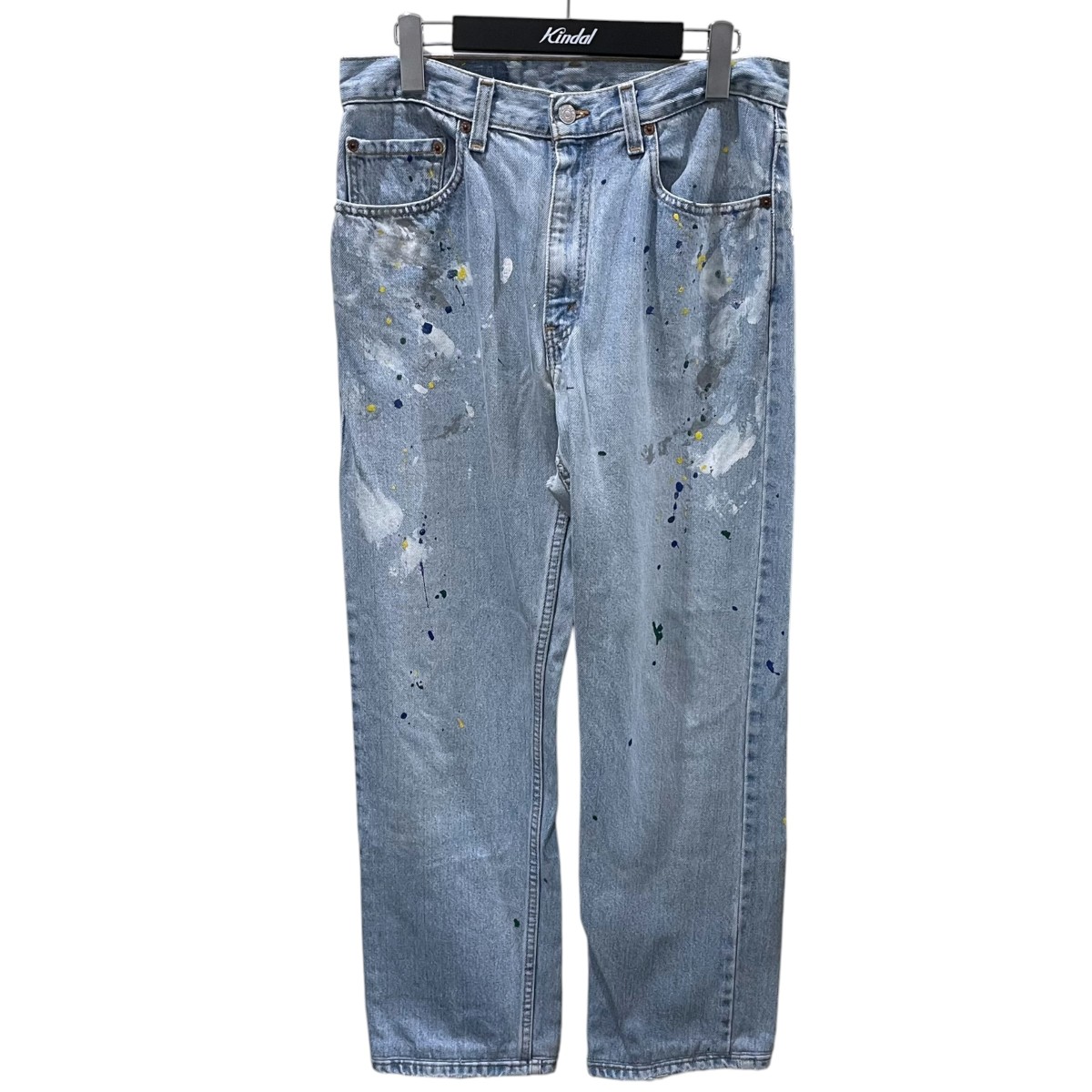 【中古】CHANGES&times;LEVI&rsquo;S　ペイント加工リメイクデニムパンツ インディゴ サイズ：W32 L32 【200526】（チェンジーズ&times;リーバイス）｜ブランド古着のカインドオル
