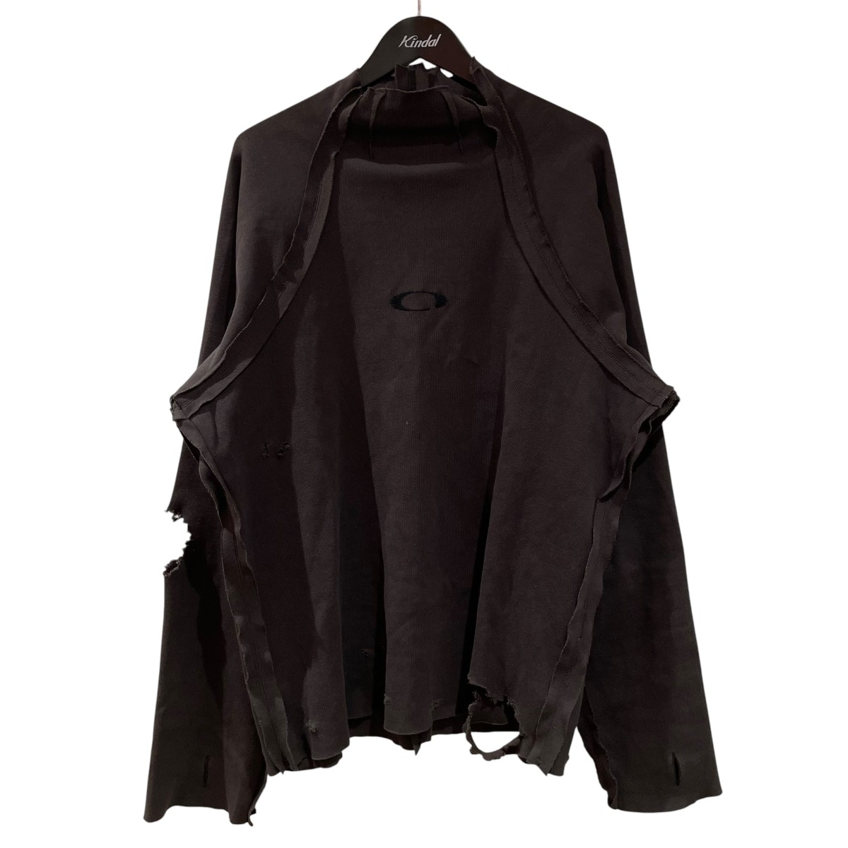 【中古】MINUS HIGHNECK COTTON LOGO KNIT 不都合ティーシャツ M-P1-KW1 薄墨色 大きさ：3 【200526】（差し引き）