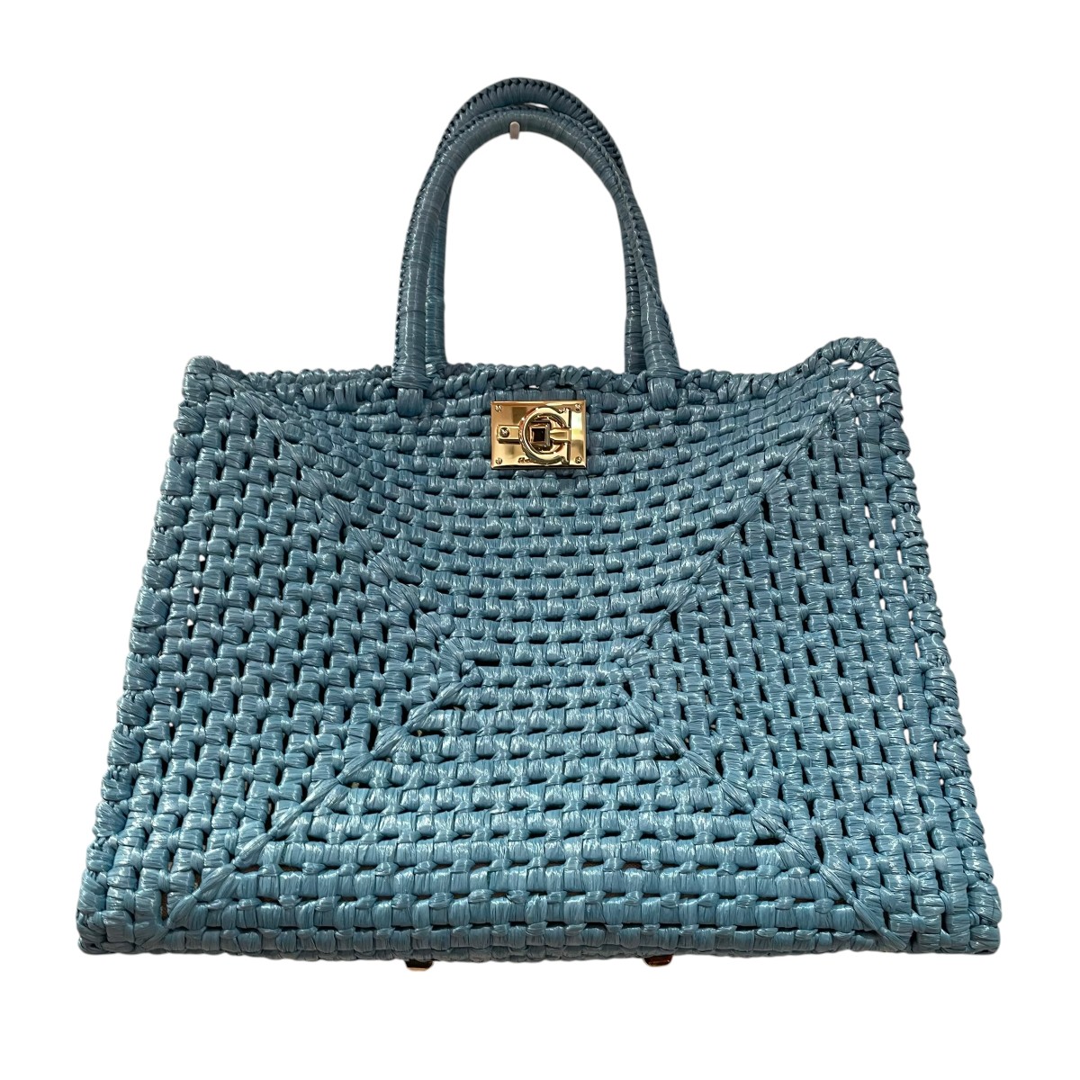 【中古】Salvatore Ferragamo 籠御徒面子 青碧 【200526】（サルヴァトーレフェラガモ）