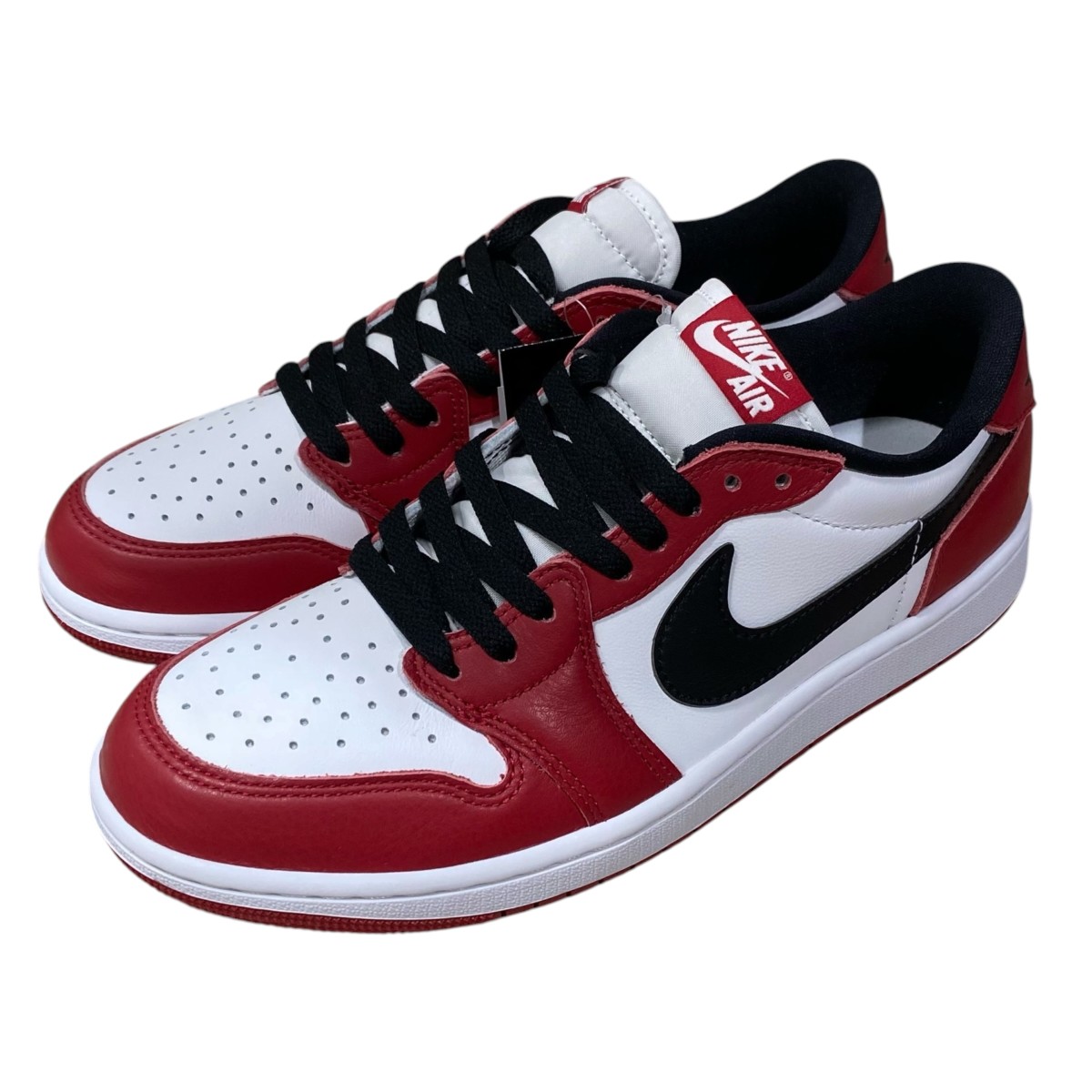 【中古】NIKE AIR JORDAN 1 RETRO LOW OG HQ6998-600 白いこと×赤いこと 大きさ：27 【200526】（ナイキ）