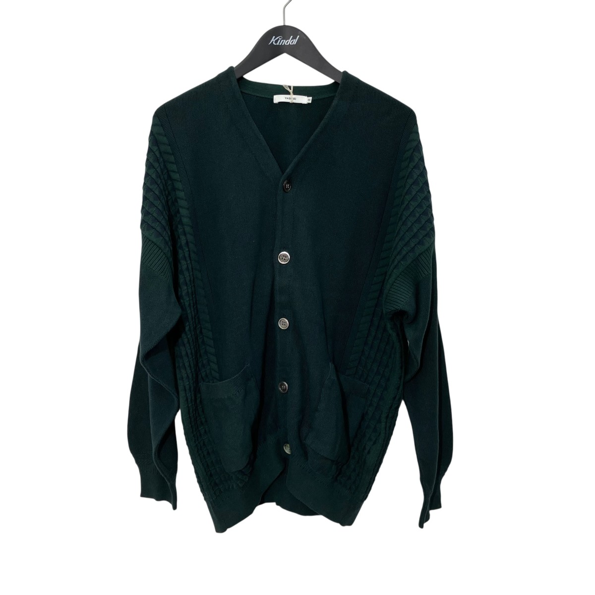 【中古】YASHIKI 22SS Unabara Cardigan 編み物ジレー YSK-22SS-KN07 緑であること 大きさ：2 【200526】（ヤシキ）
