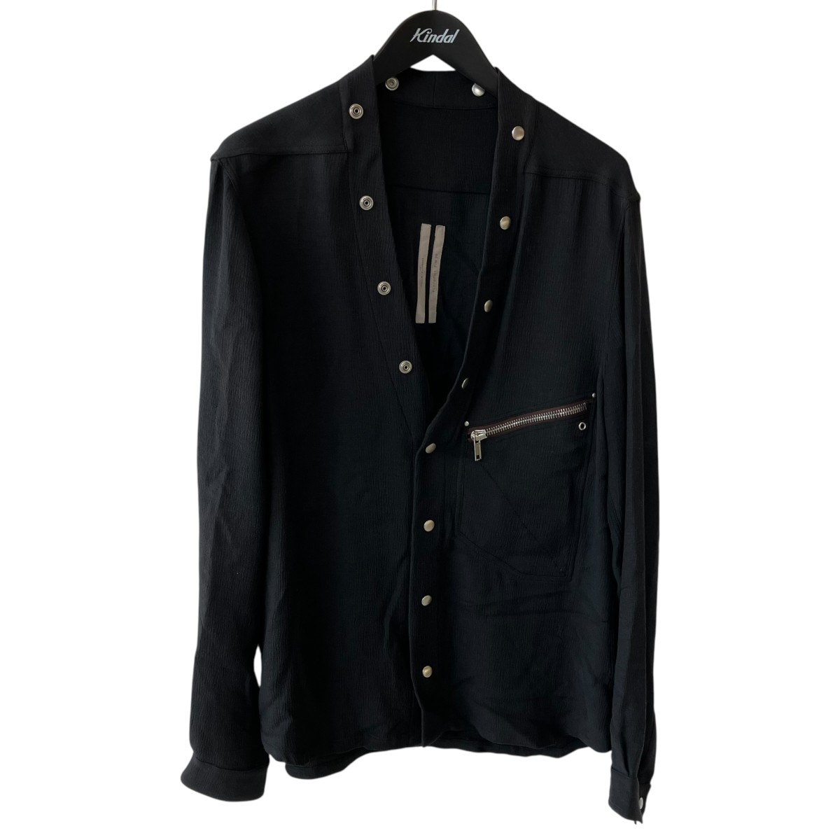 【中古】RICK OWENS LARRY SHIRT プルオーバー RU20F3287-VF 黒いこと 大きさ：48 【210526】（リックオウエンス）