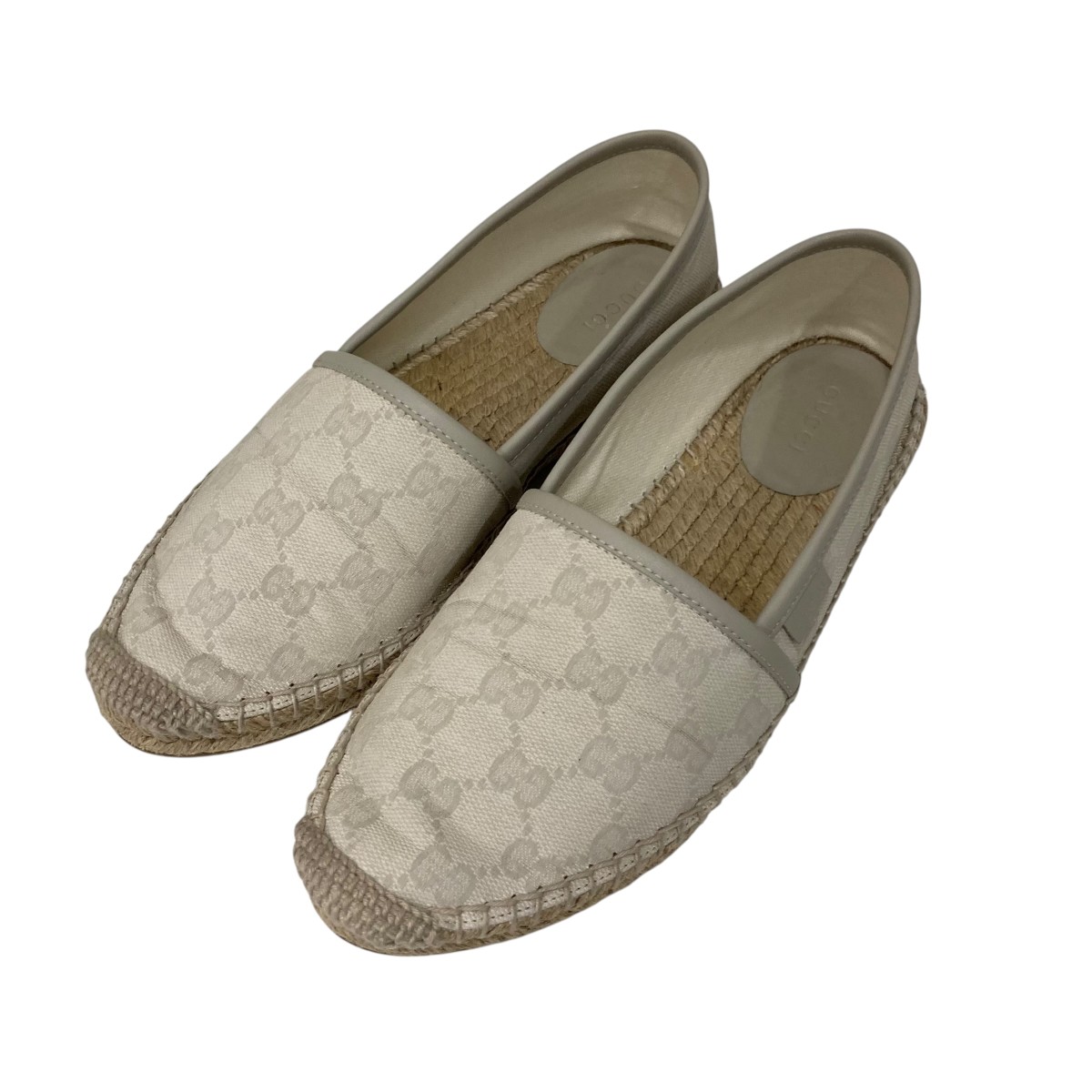 【中古】GUCCI エスパドリーユ 466902 象牙色 大きさ：37 【210526】（グッチ）