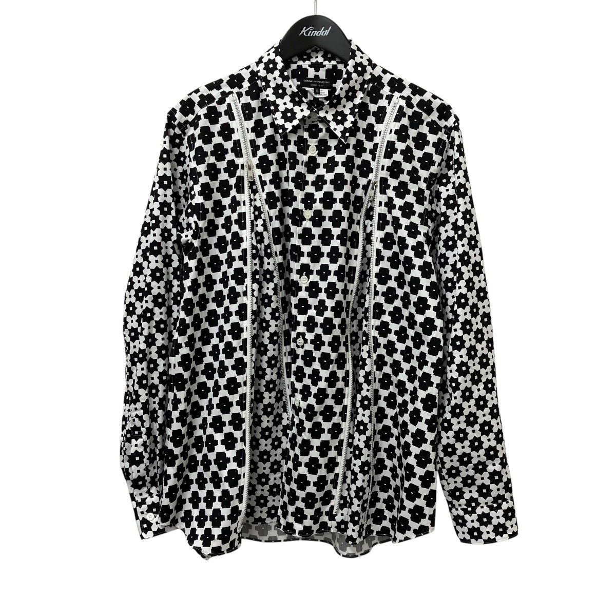 【中古】COMME des GARCONS HOMME PLUS モノグラム 長袖ティーシャツ PQ-B009 黒いこと 大いさ：M 【210526】（コムデギャルソンオムプリュス）