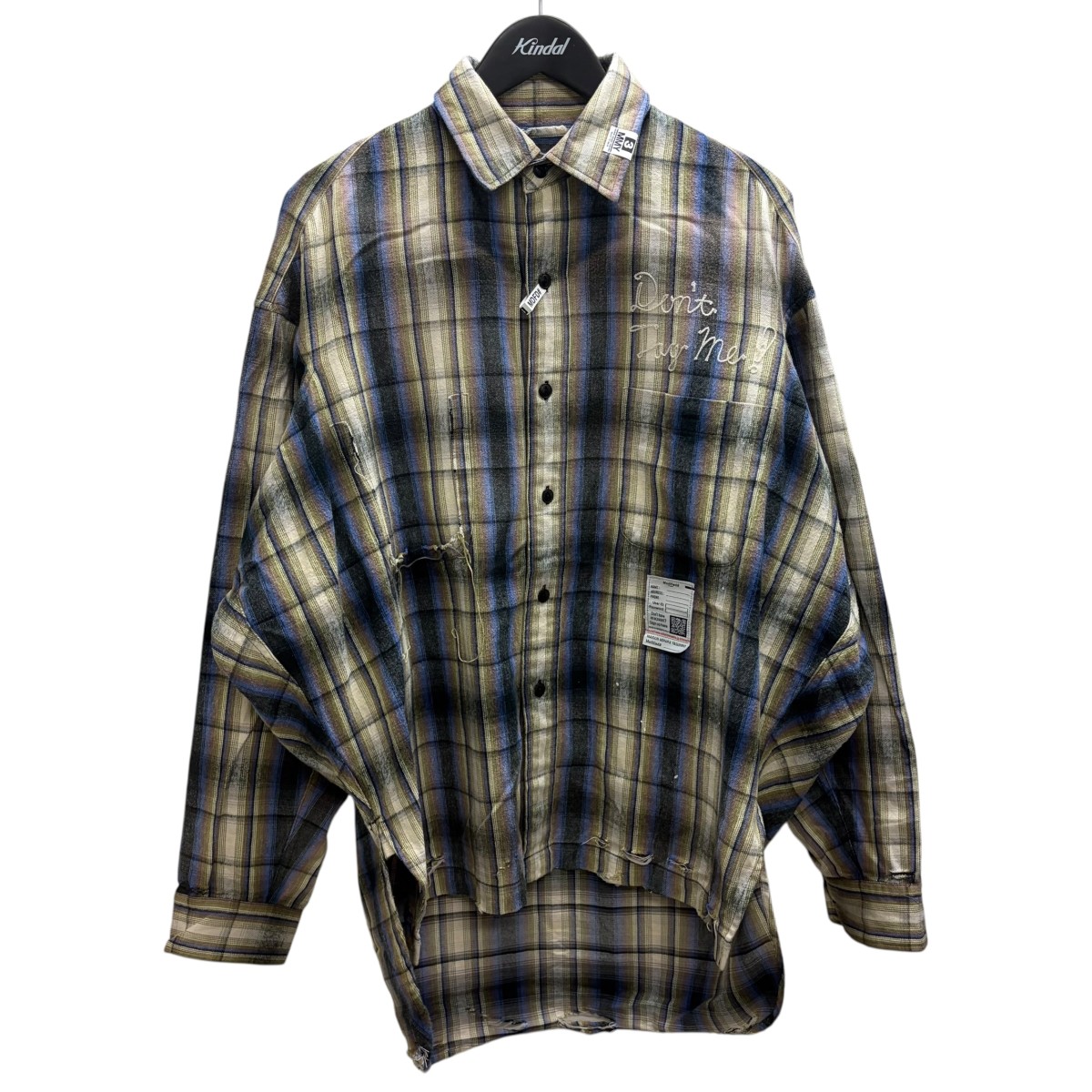 【中古】Maison MIHARA YASUHIRO 26SS VINTAGE LIKE CHECK L S SHIRTS 読み合わせるティーシャツ 緑であること 大いさ：44 【210526】（メゾンミハラヤスヒロ）