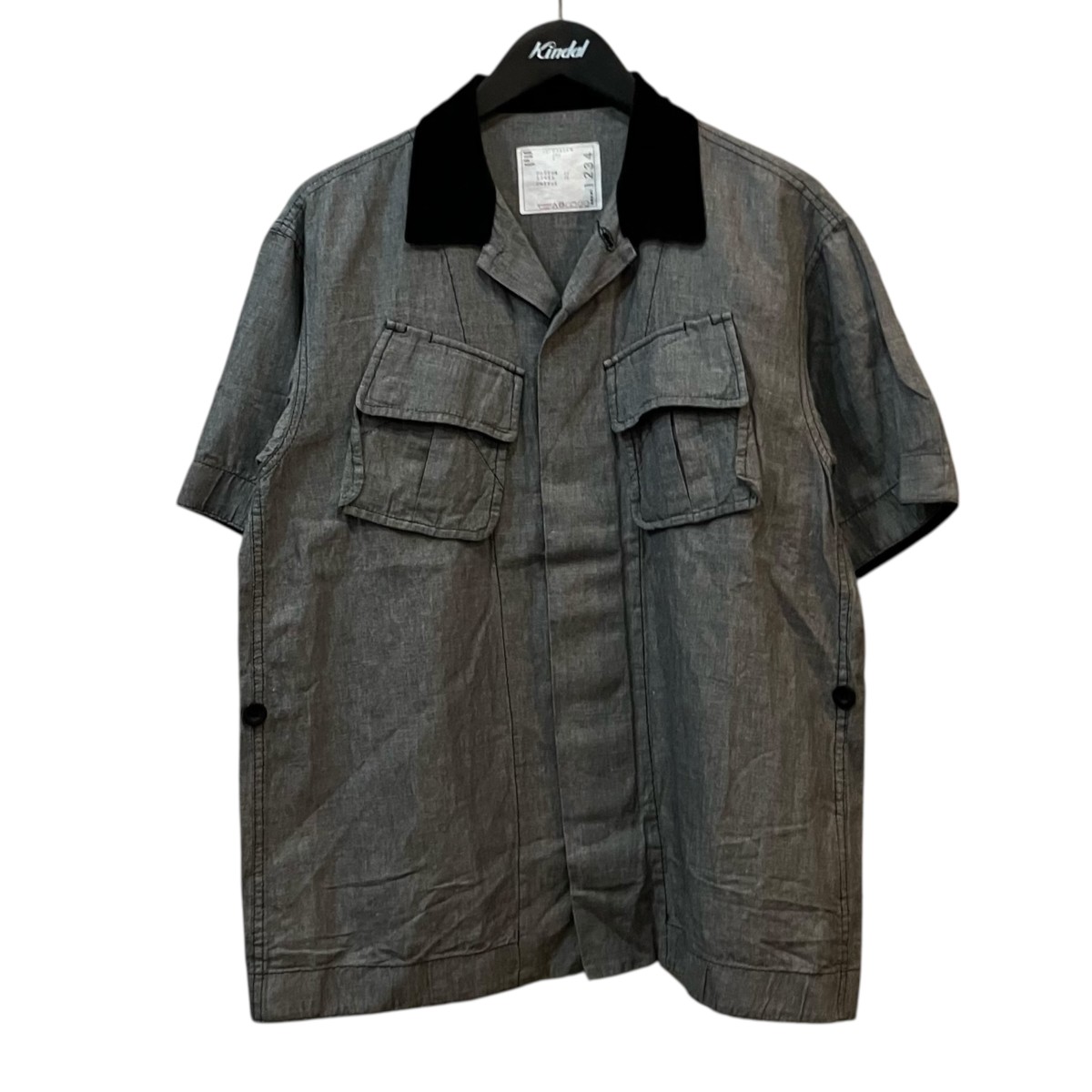 【中古】sacai Dungaree Shirt 半袖ティーシャツ 薄墨色 大いさ：1 【220526】（サカイ）