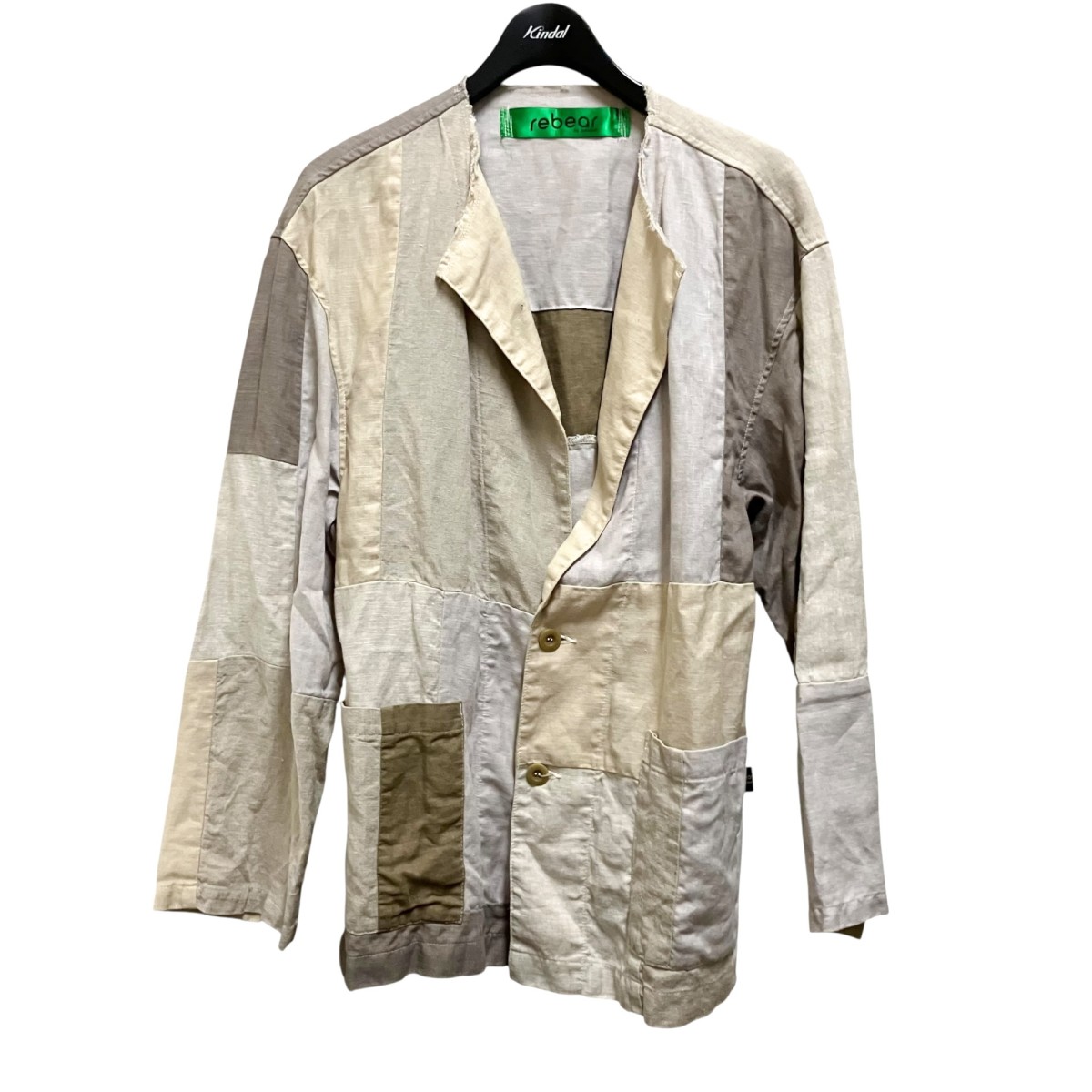 【中古】Johnbull　パッチワーク ジャケット X2033 ベージュ サイズ：M 【220526】（ジョンブル）｜ブランド古着のカインドオル