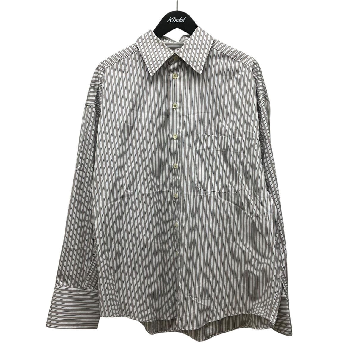 【中古】ROLD SKOV 25SSbat fit shirt-sand stripes 縞模様ティーシャツ 赤銅色 大いさ：M 【210526】（ロードスコフ）
