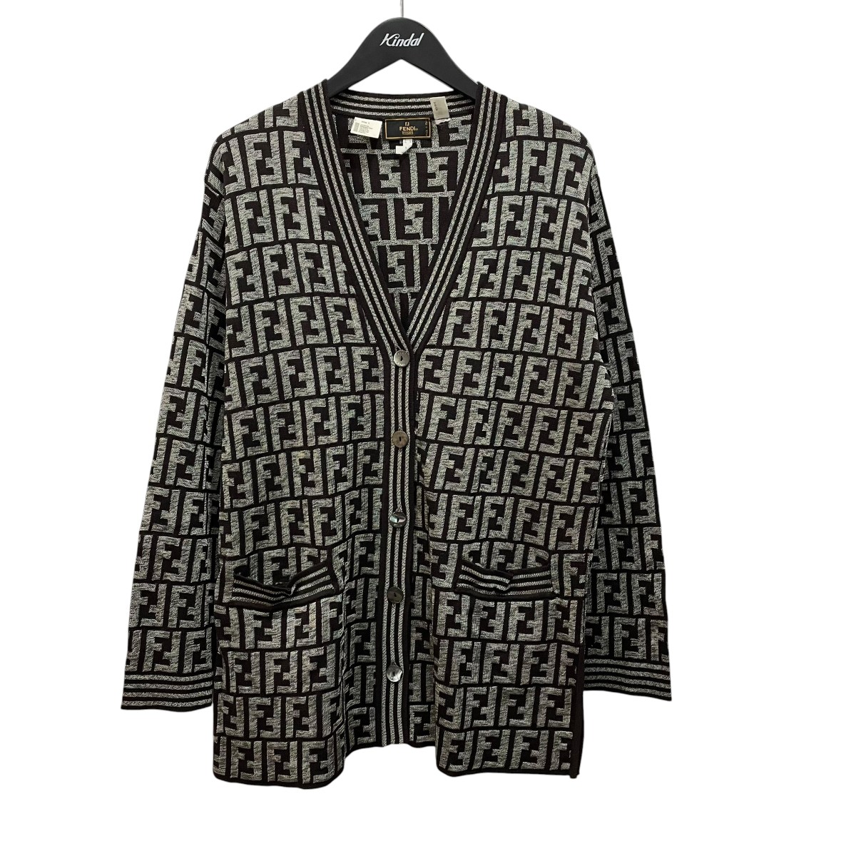 【中古】FENDI ズッカ柄 ジレー 赤銅色 大きさ：40 【220526】（フェンディ）