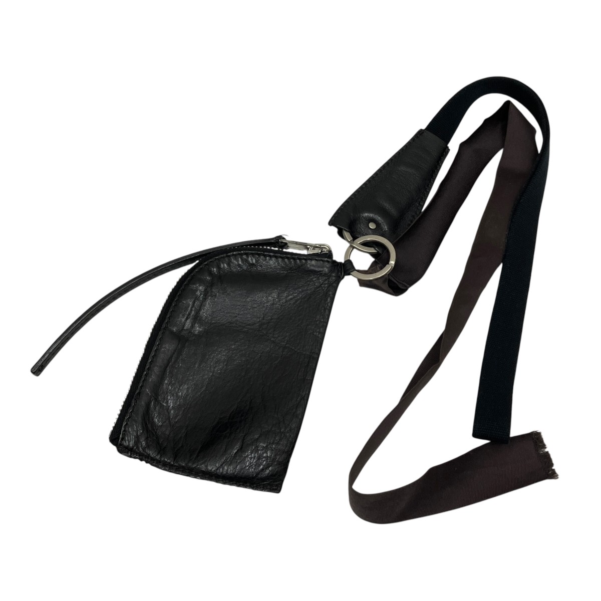 【中古】RICK OWENS 肩先合財袋 黒いこと×赤銅色 【220526】（リックオウエンス）