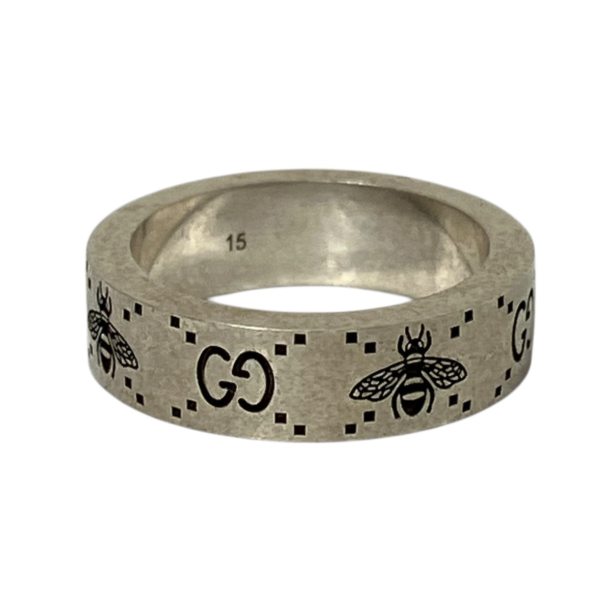 【中古】GUCCI BEE 輪っか しろがね色 大きさ：15号 【220526】（グッチ）
