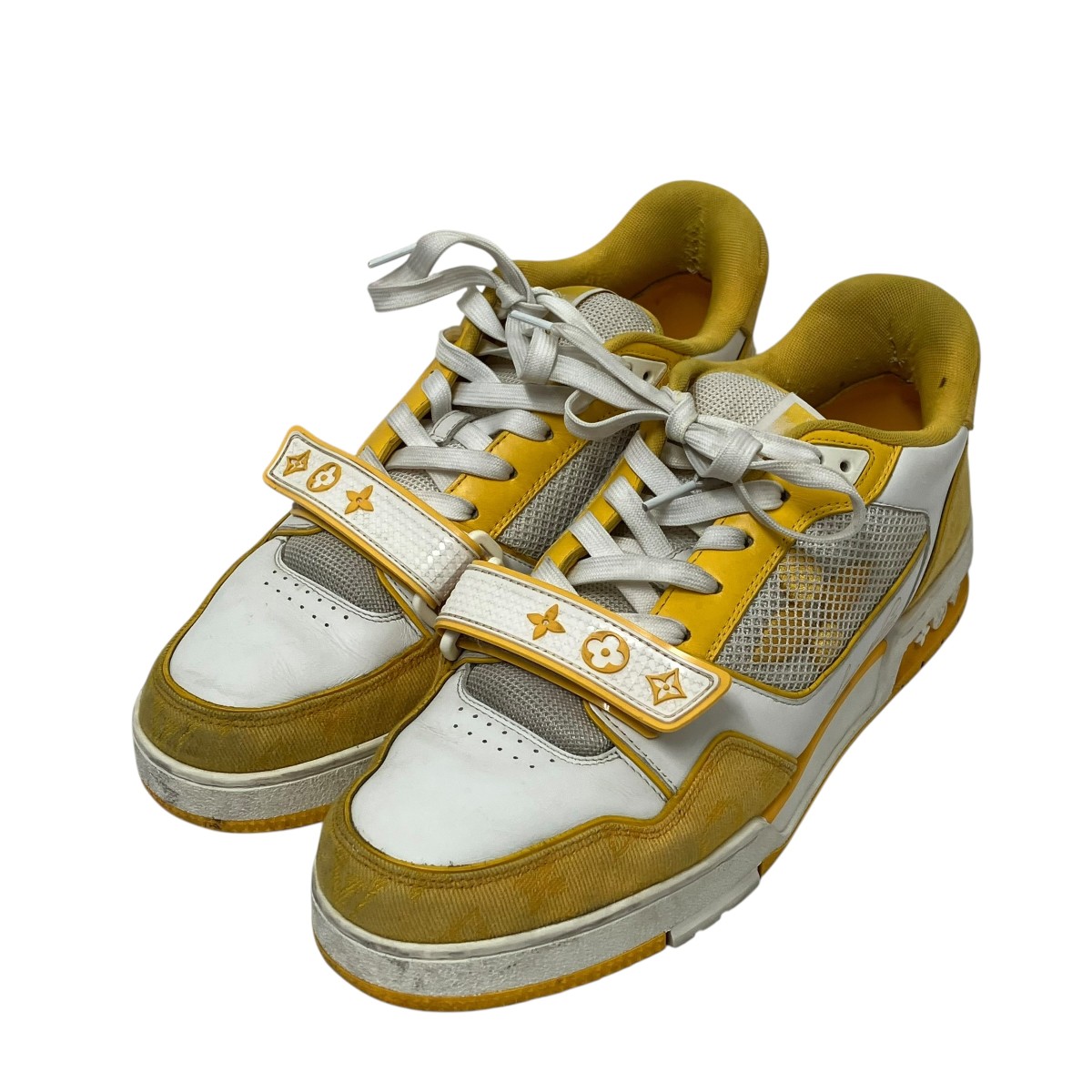 【中古】LOUIS VUITTON スニーカー 黄色 大いさ：8 1/2 【220526】（ルイヴィトン）