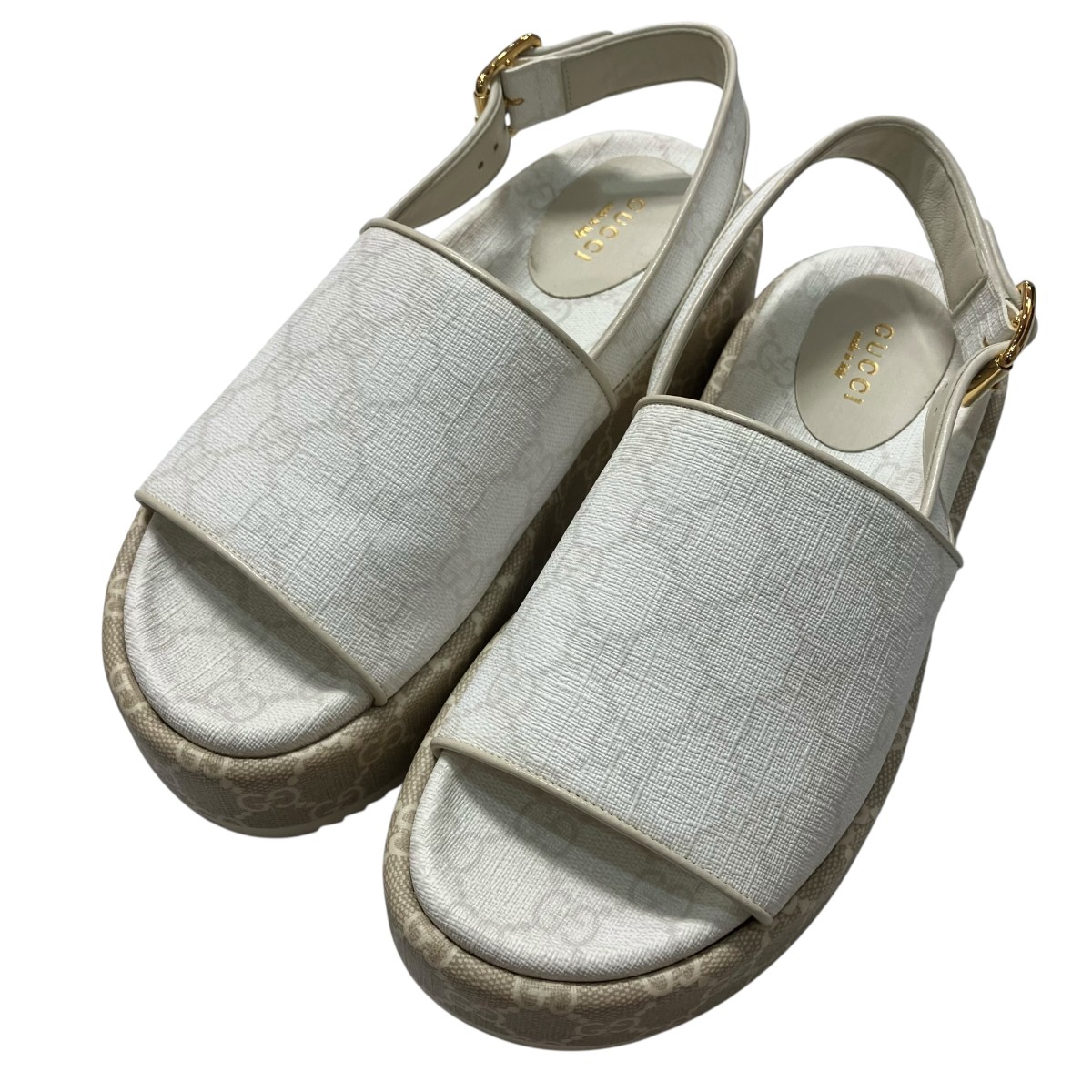 【中古】GUCCI サンダル 701153 白いこと 大きさ：36 【220526】（グッチ）