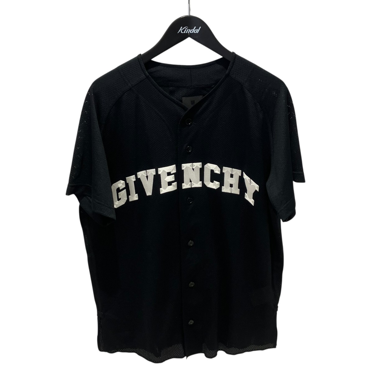 【中古】GIVENCHY メッシュベースボールシャツ 半袖ティーシャツ BM60WV3YCS 黒いこと 大いさ：L 【220526】（ジバンシィ）