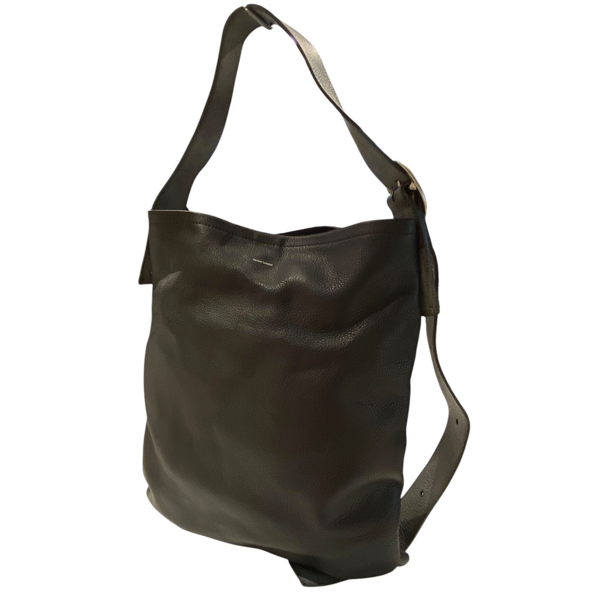 【中古】Hender Scheme one side belt bagレザートートバッグ大 黒いこと 大きさ：タテ44cm×ヨコ39糎 【220526】（エンダースキーマ）