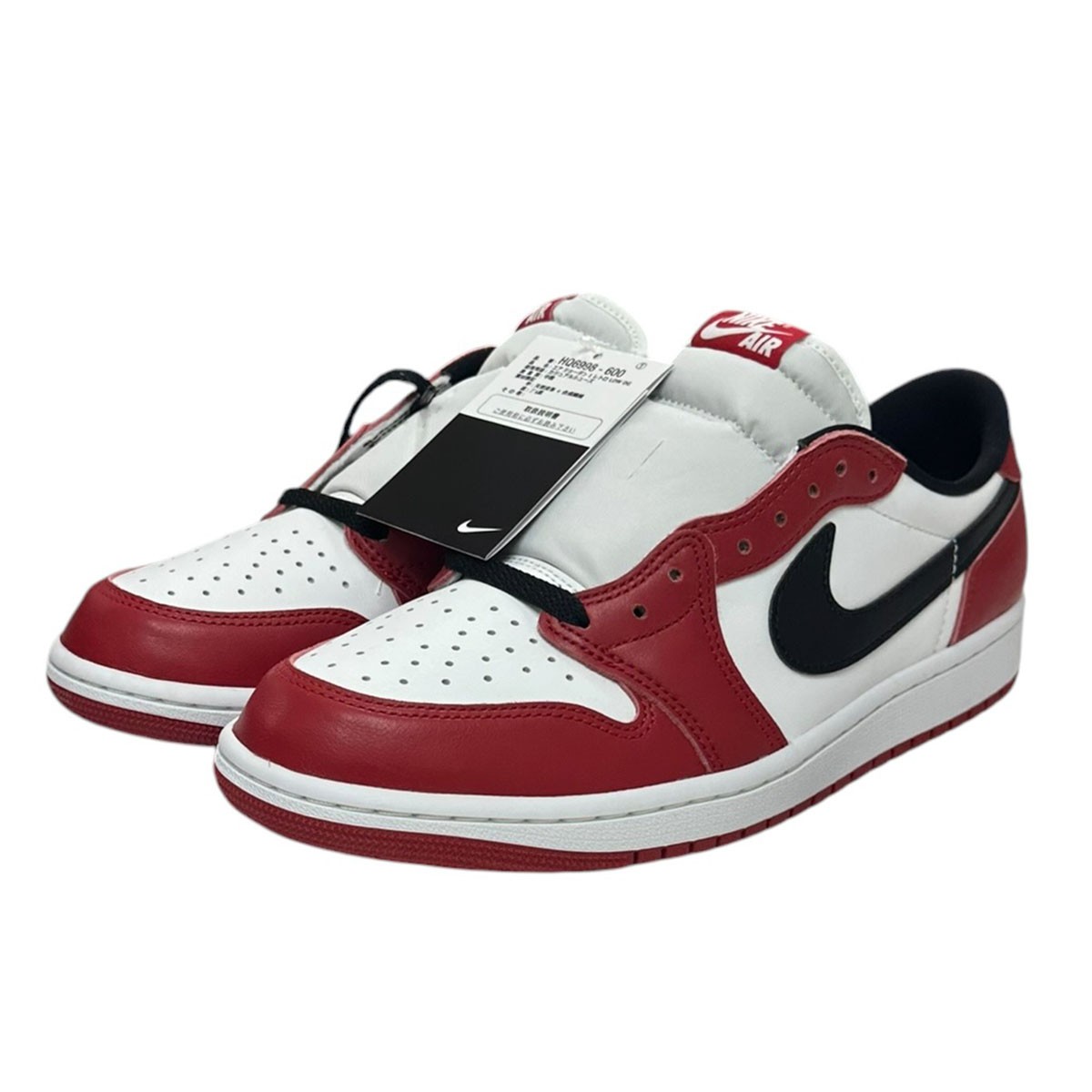 【中古】NIKE AIR JORDAN 1 RETRO LOW OG エアジョーダン1ローカットスニーカー バーシティレッド×首脳会談白いこと 大きさ：US10.5 【220526】（ナイキ）