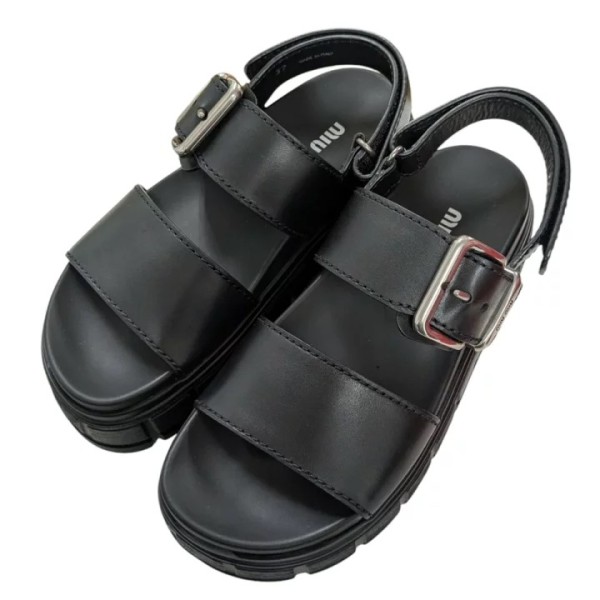 【中古】MIU MIU チャンキーネオプレンサンダル 黒いこと 大きさ：37 【220526】（ミュウミュウ）