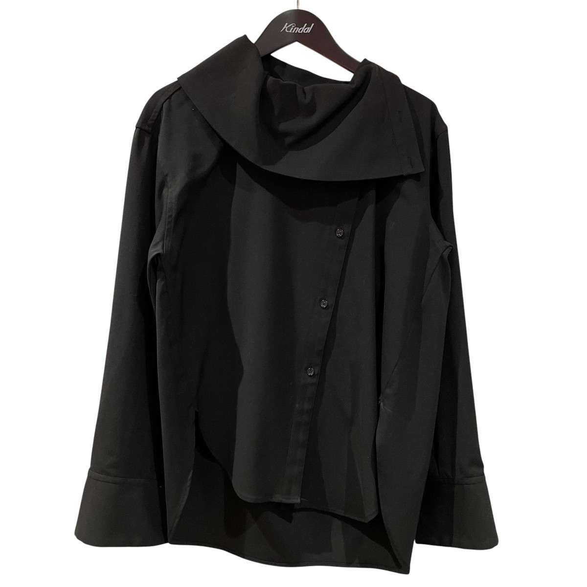 【中古】STUDIOUS Viscose Wool Big Collar Shirt 長袖プルオーバー 125500017 黒いこと 大きさ：FREE 【220526】（ステュディオス）