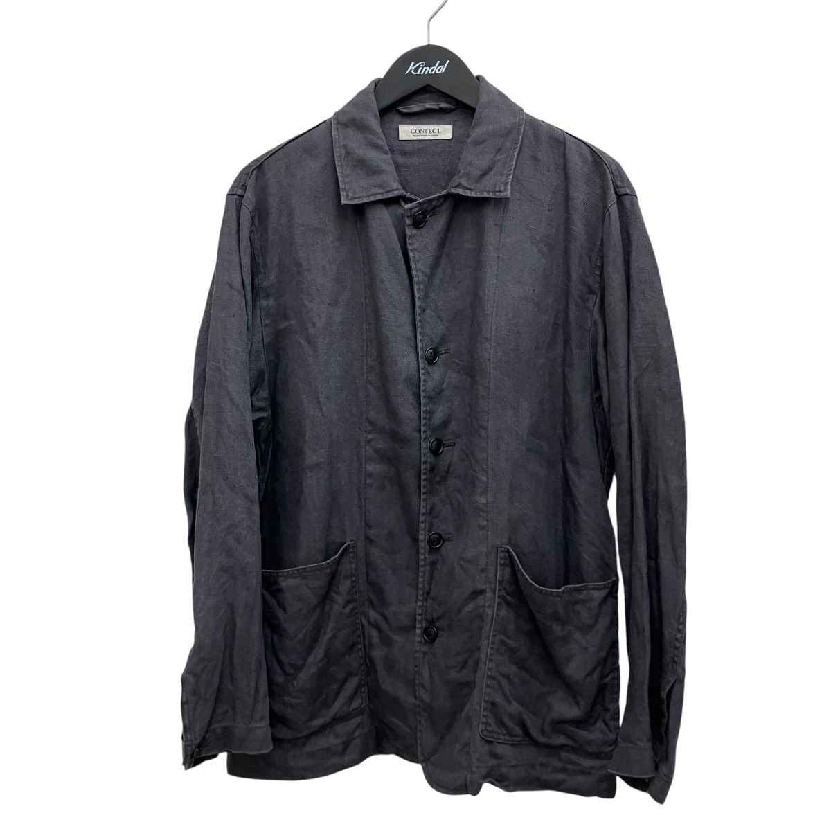 【中古】CONFECT リネンツイル 押しかぶせる櫂 02252-0051 うす暗い薄墨色 大きさ：3 【220526】（コンフェクト）
