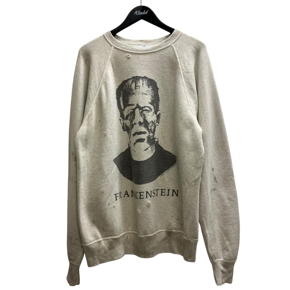 【中古】SAINT MICHAEL 22SS SWEAT SHIRT   FRANKEN クルーネックスウェット 象牙色 大きさ：L 【230526】（仙マイケル）