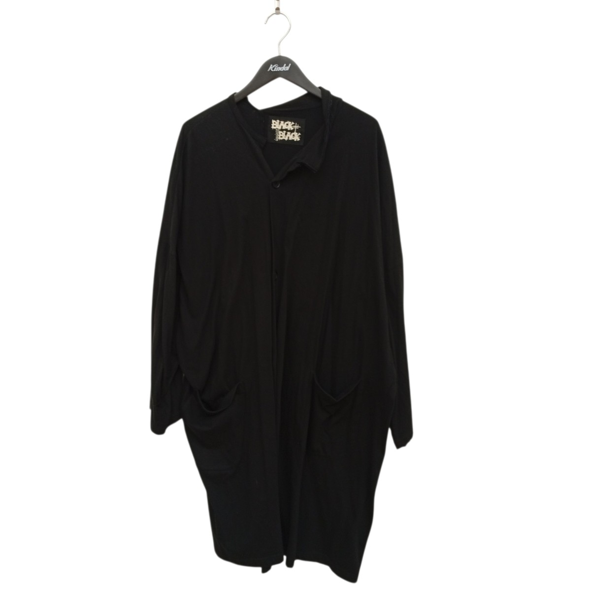 【中古】yohji yamamoto +noir　BLACK and BLACK変形襟デザインシャツ ジャケット ND-T83-067 ブラック サイズ：2 【230526】（ヨウジヤマモトプリュスノアール）｜ブランド古着のカインドオル