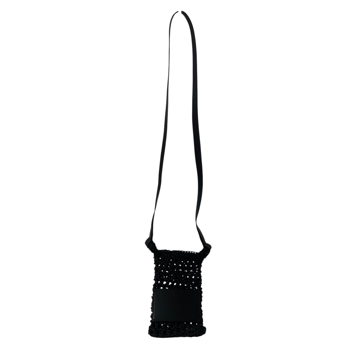 【中古】JIL SANDER CROCHET PHONE POCKETショルダーバッグ J25WG0006 黒いこと 【230526】（ジルサンダー）