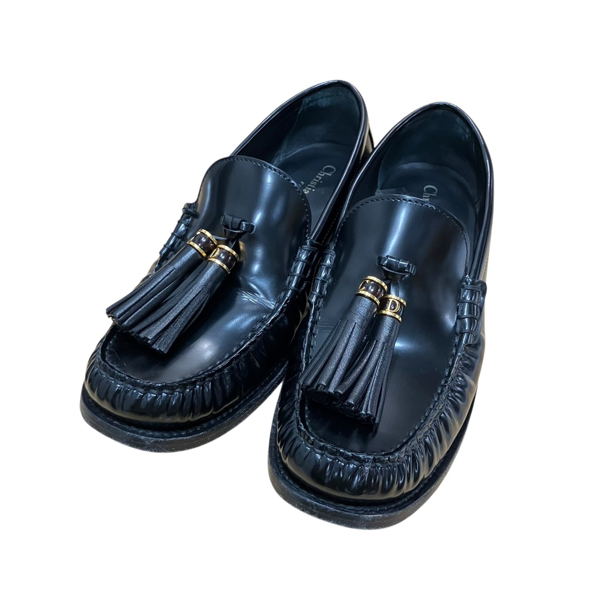 【中古】Christian Dior 置き目毛革 黒いこと 大きさ：39 1/2 【230526】（ディオール）