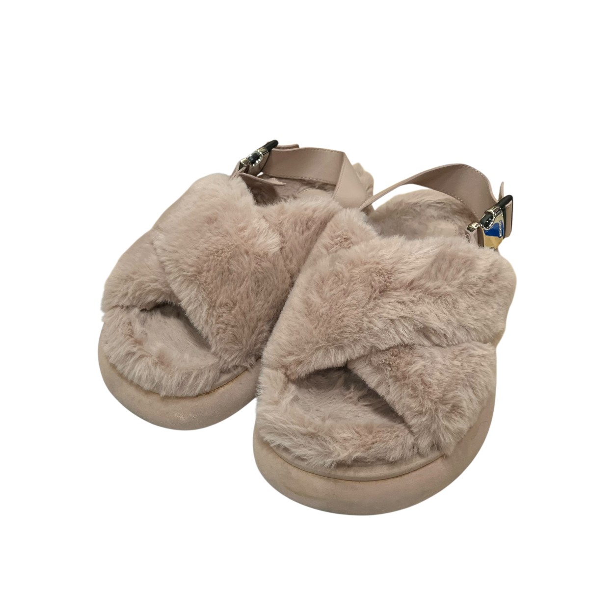 【中古】MONCLER ソラリス 毛革サンダル さくら色 大きさ：36 【230526】（モンク軌跡）