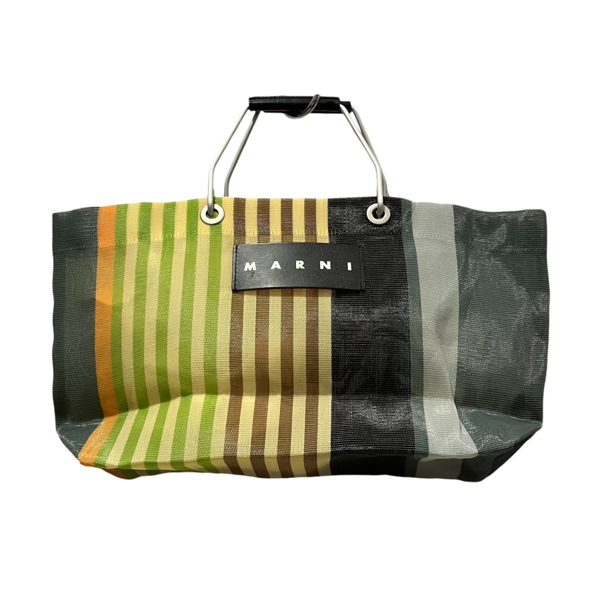 【中古】MARNI ストライプトートバッグ マルチ色合い 【230526】（マルニ）