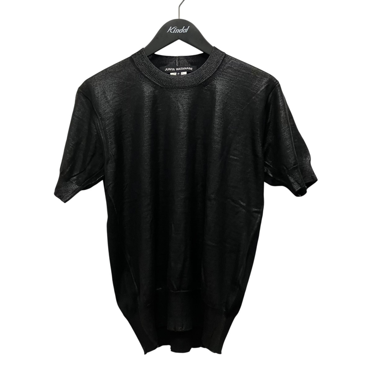 【中古】JUNYA WATANABE CDG 25SS JUNYA WATANABE CUTSEW 半袖ラメニットカットソー JO-N005 黒いこと 大きさ：S 【230526】（ジュンヤワタナベコムデギャルソン）