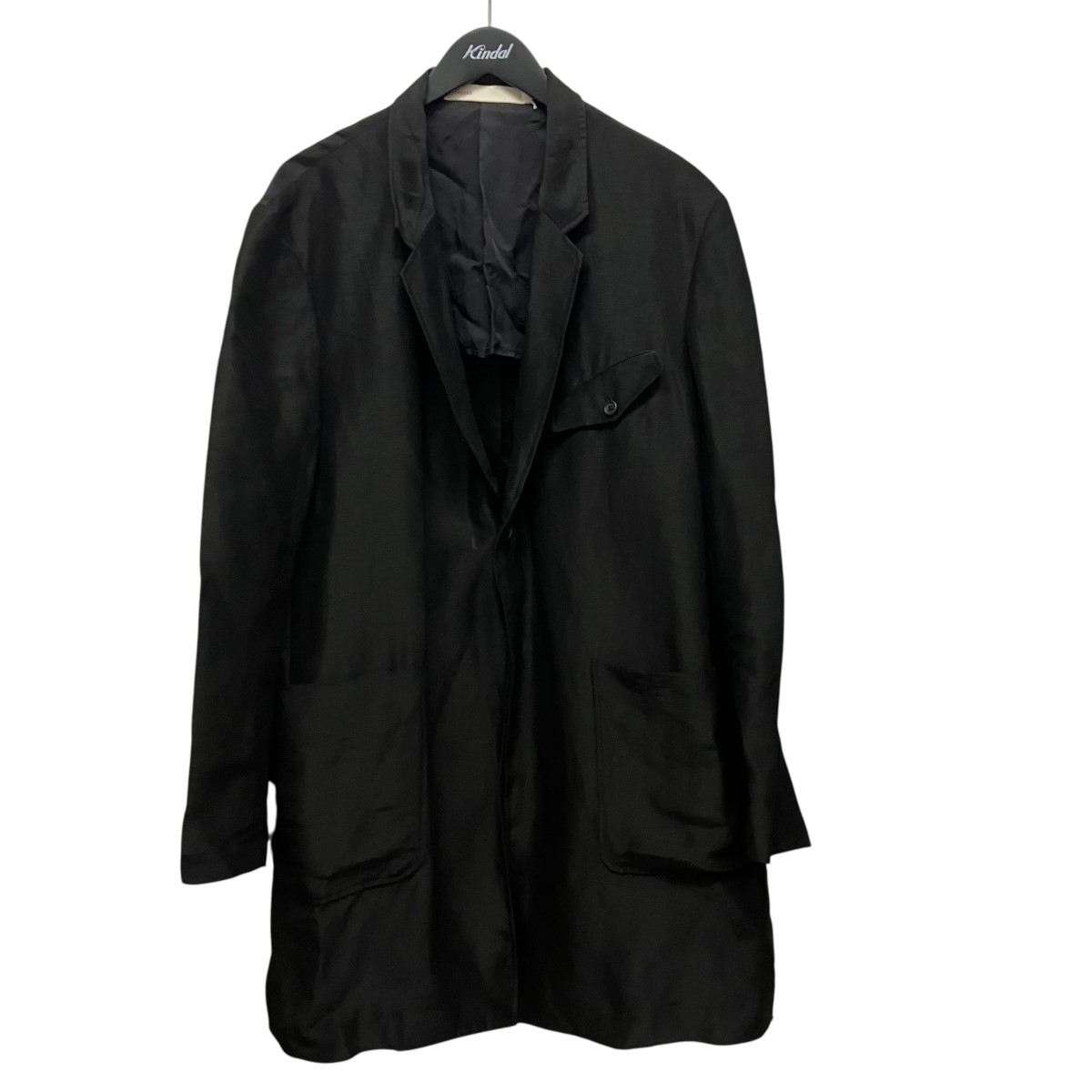 【中古】TOHNAI　25SSWASHED RAMIE SILK 1B LONG JACKET シルク混テーラードジャケット TOH25SS-03 ブラック サイズ：3 【230526】（トーナイ）｜ブランド古着のカインドオル