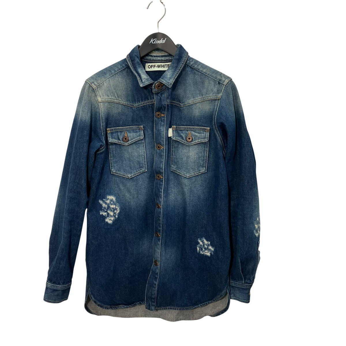 【中古】OFFWHITE　デニムジャケット インディゴ サイズ：XS 【230526】（オフホワイト）｜ブランド古着のカインドオル