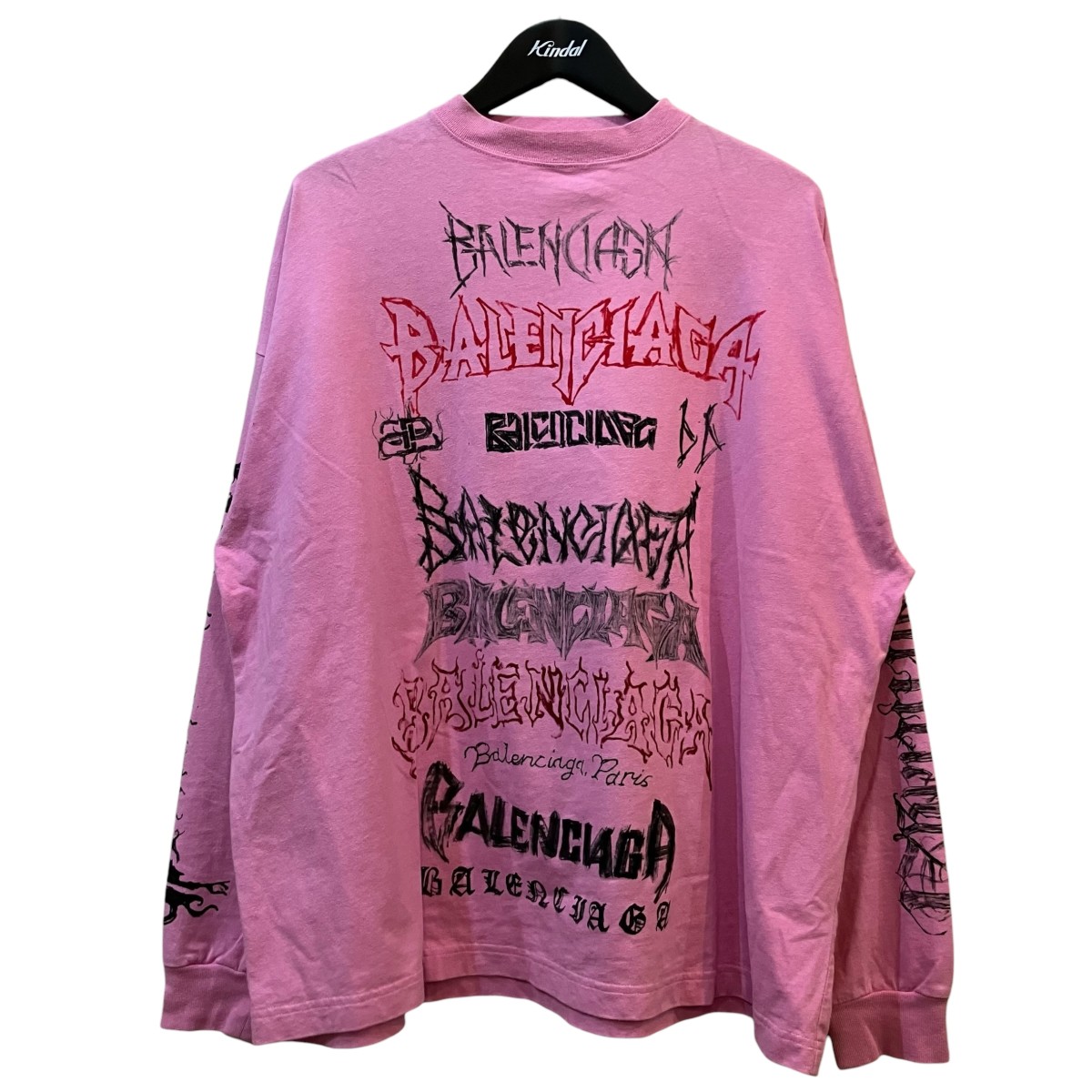 【中古】\u003cBR\u003eBALENCIAGA\u003cBR\u003e金属元素ロゴタイプ長袖プルオーバー 699191 サクラ色 大きさ：1\u003cBR\u003e【必要経費思いかえす】