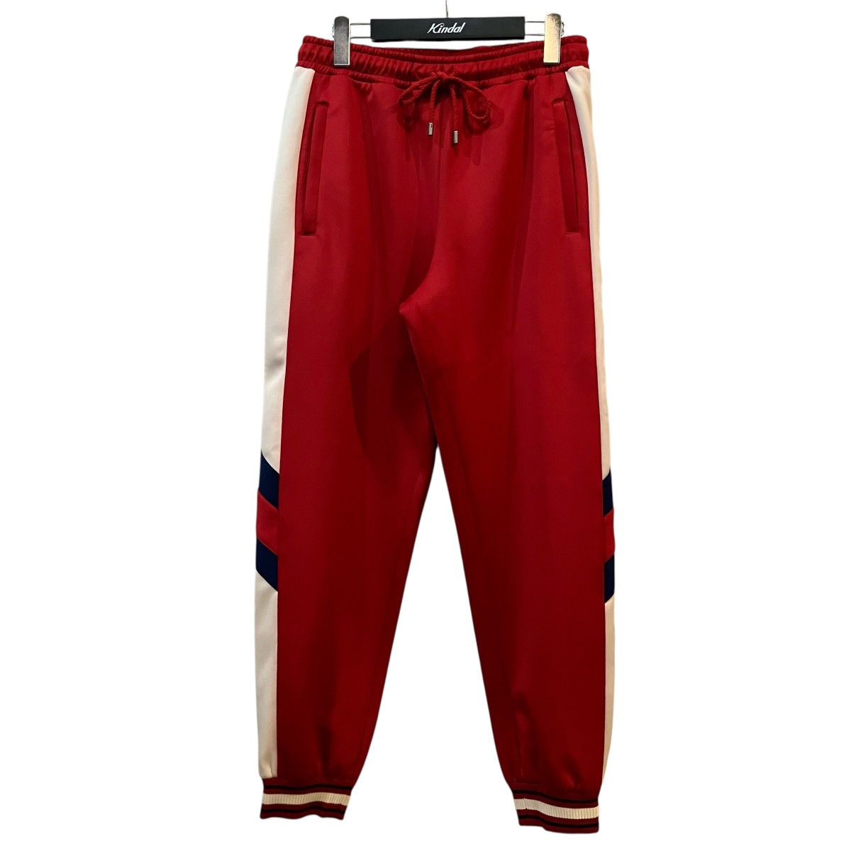 【中古】GUCCI サイドロゴトラックパンツ 715190 赤いこと×ベージュ 大きさ：S 【240526】（グッチ）