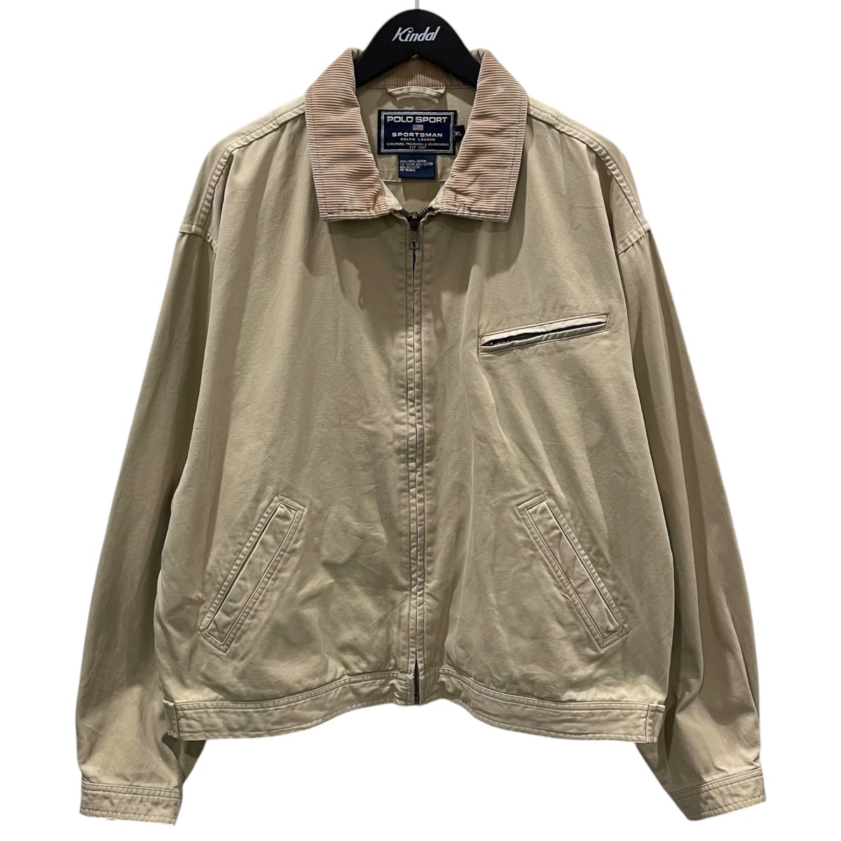 【中古】POLO SPORT 90s ジップアップジャケット スイングトップ ベージュ サイズ:XL 【240526】(ポロスポーツ)|ブランド古着のカインドオル