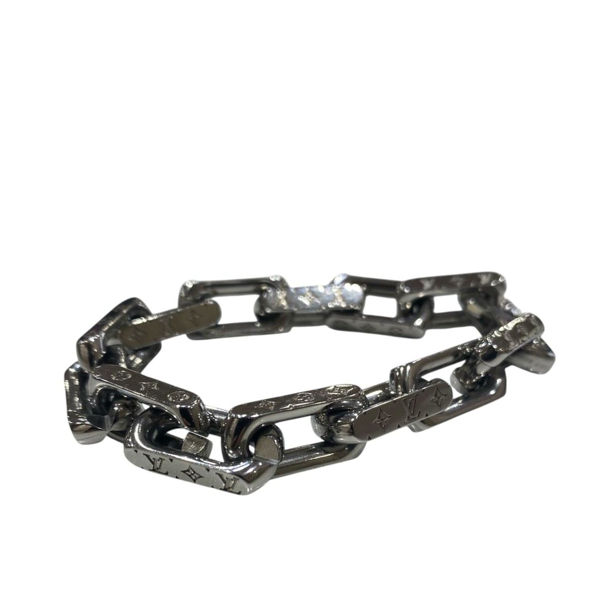 【中古】LOUIS VUITTON 腕輪・チェーン店モノグラム M00308 しろがね色 大いさ：M 【230526】（ルイヴィトン）