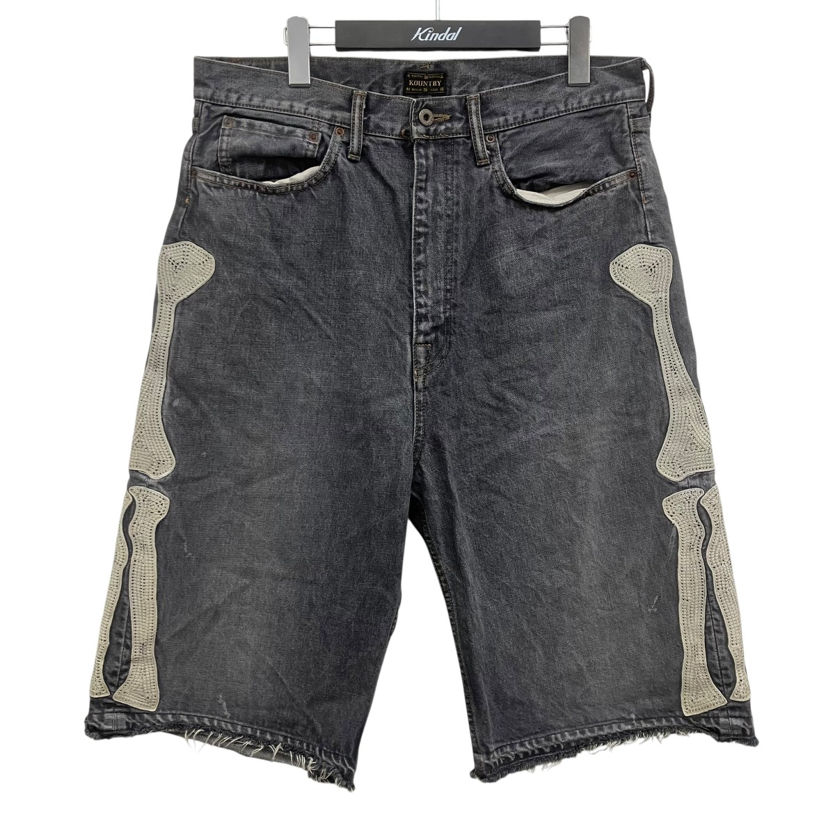 【中古】KAPITAL 14薬局衡オンス Denim 5P Shorts デニムボーンハーフパンツ 薄墨色 大きさ：36 【240526】（かしら文字）