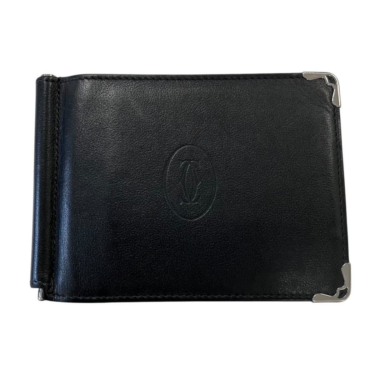 【中古】Cartier マネークリップウォレット 黒いこと 【240526】（カルティエ）