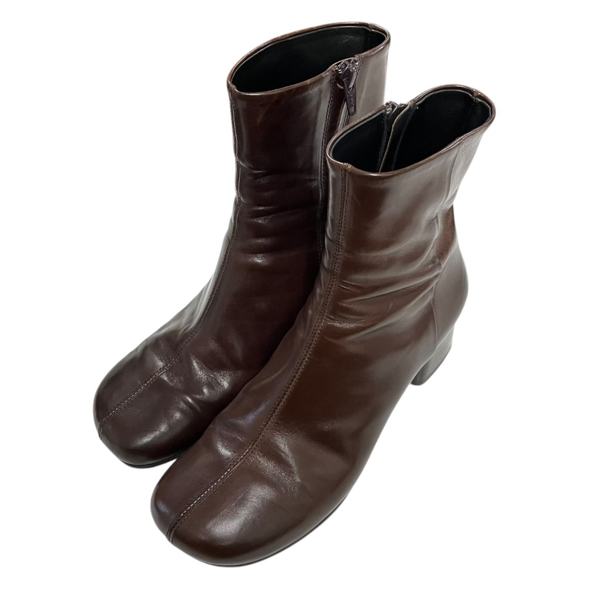【中古】LEMAIRE ANATOMIC BOOTS 55 アナトミックヒールブーツ FO0206 LL0078 赤銅色 大きさ：37 【240526】（ルメール）