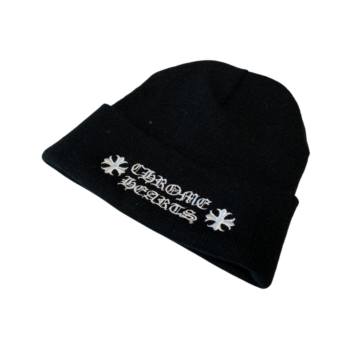 【中古】CHROME HEARTS 編み物帽 304053702 黒いこと 大きさ：os 【250526】（クロムハーツ）
