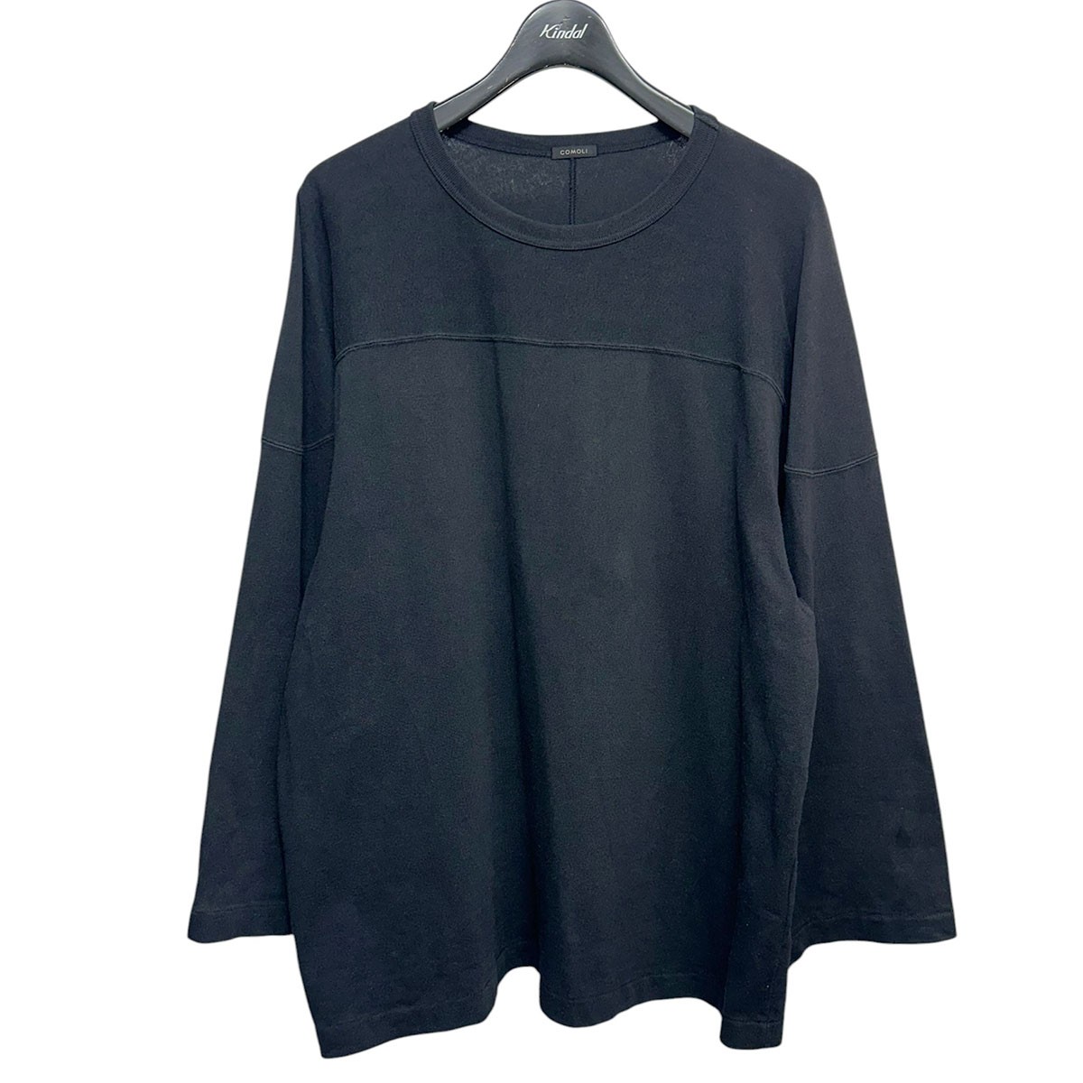 【中古】COMOLI 蹴球ティーシャツ 長袖ティーシャツ V01-05005 黒いこと 大きさ：3 【240526】（コモリ）