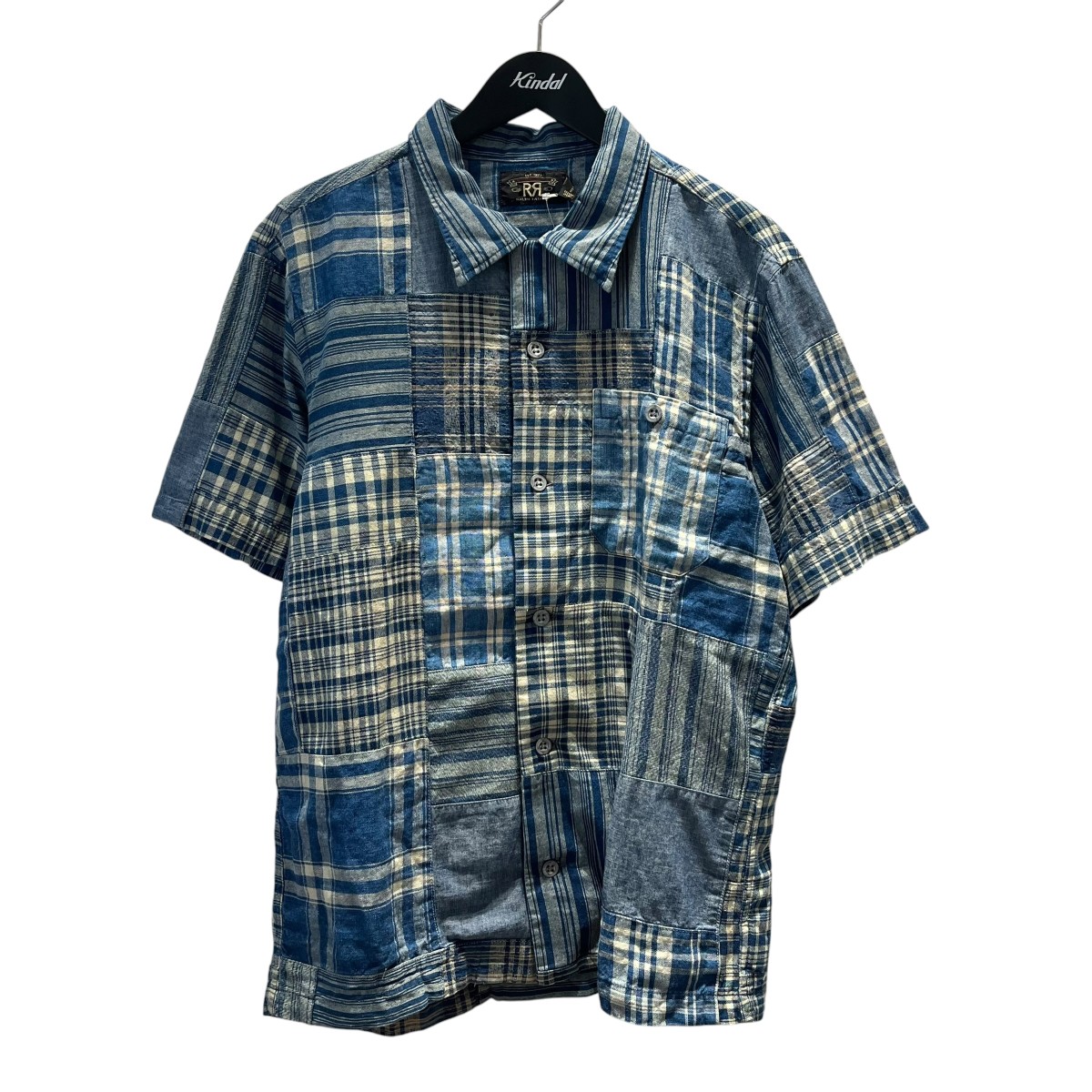 【中古】RRL 半袖プルオーバー MNRRWOV1N820055 青碧 大きさ：M 【240526】（ダブルアールエル）