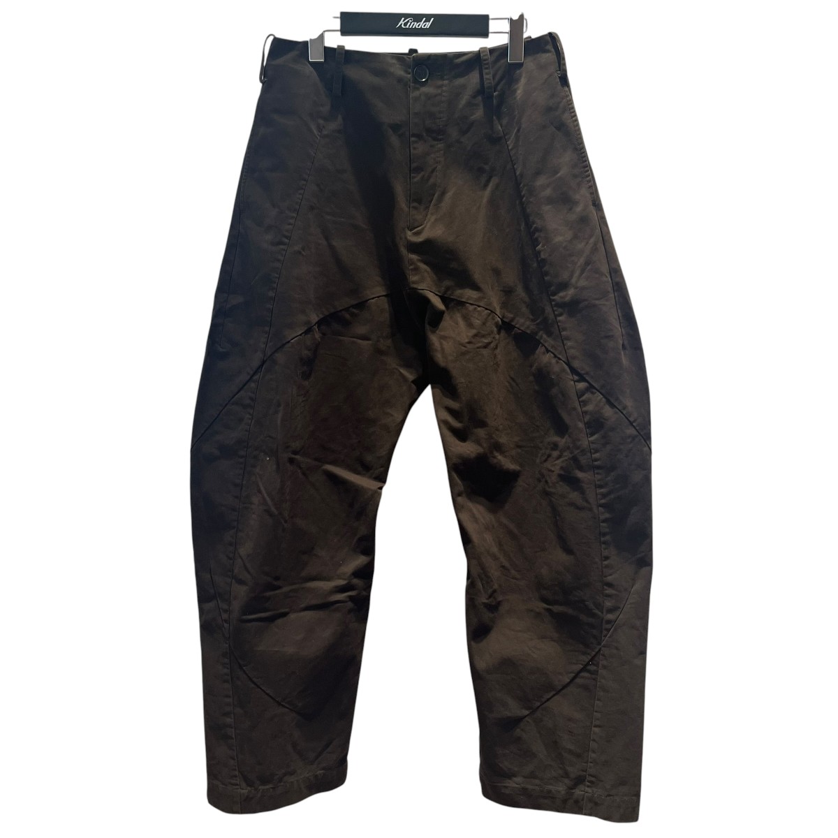 【中古】Attempt Project 11 Curved Pant 無地 トラウザーパンツ AP24AW-PNT0302 ブラウン サイズ:46 【240526】(アテンプト プロジェクト イレブン)|ブランド古着のカインドオル